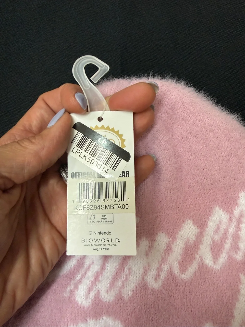 Nintendo lettering fuzzy beanie